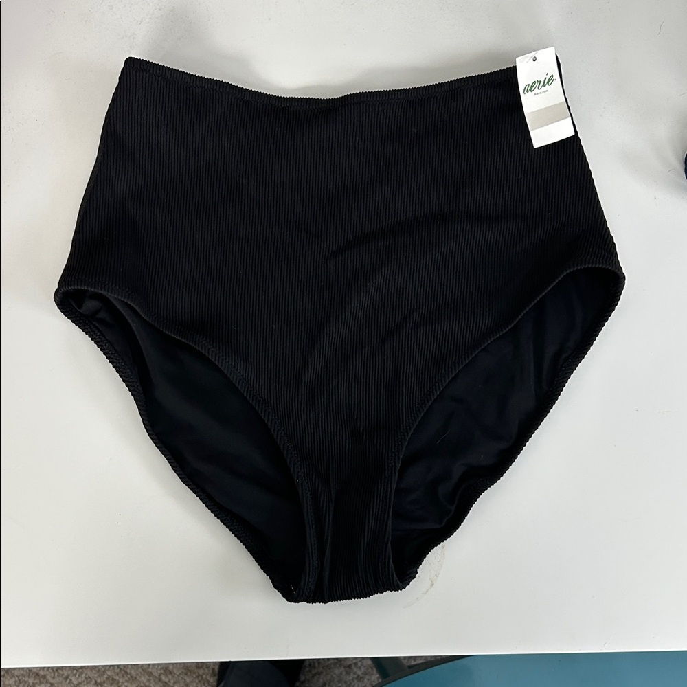 Aerie Classic Black High-Rise Bikini Bottom